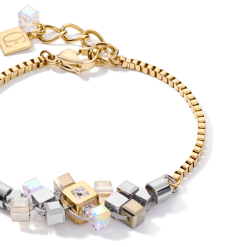 Armband GeoCUBE® Cluster gold-silber