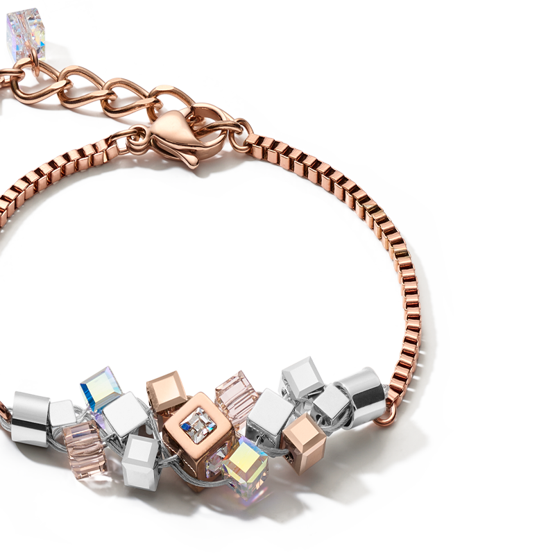 Armband GeoCUBE® Cluster roségold