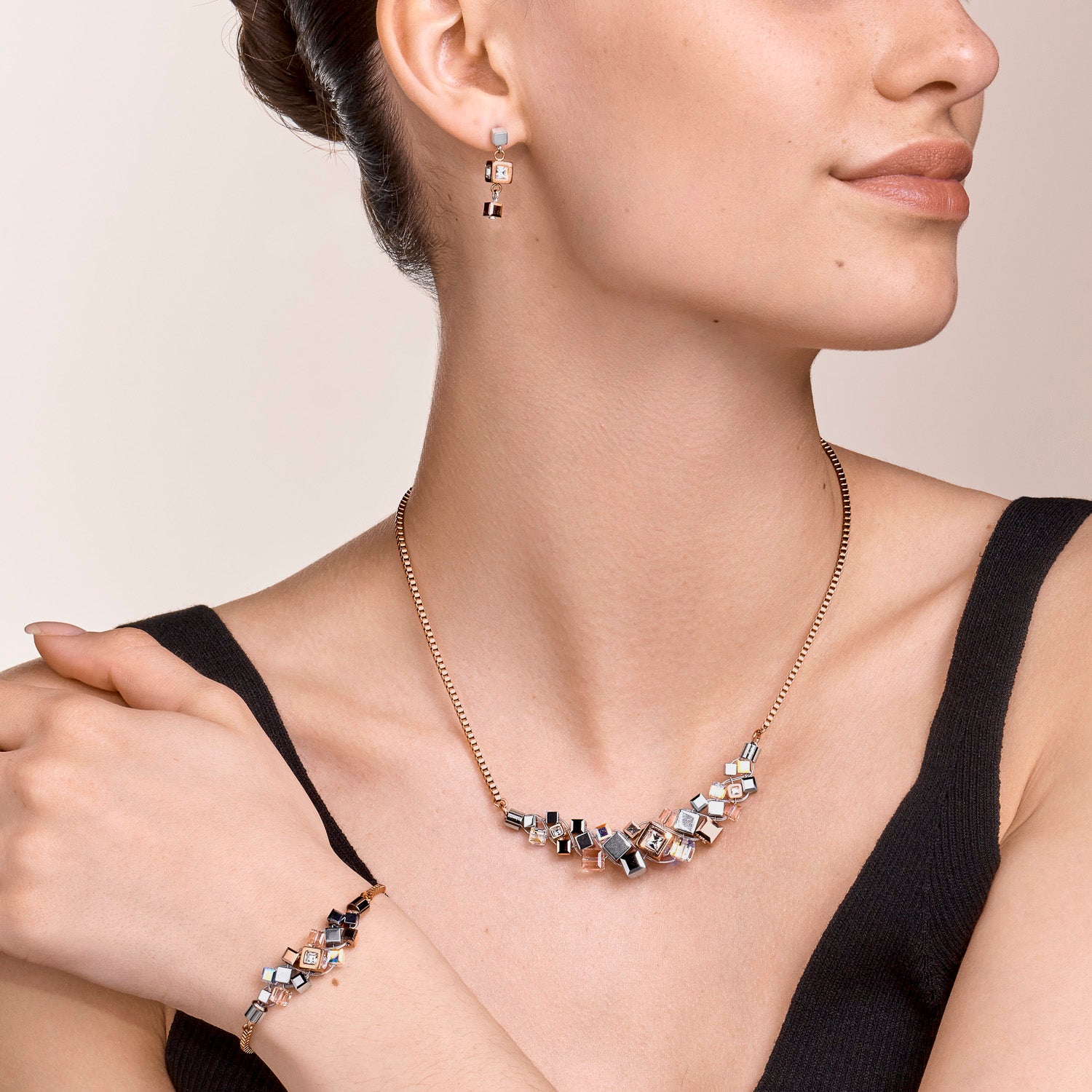 Armband GeoCUBE® Cluster roségold