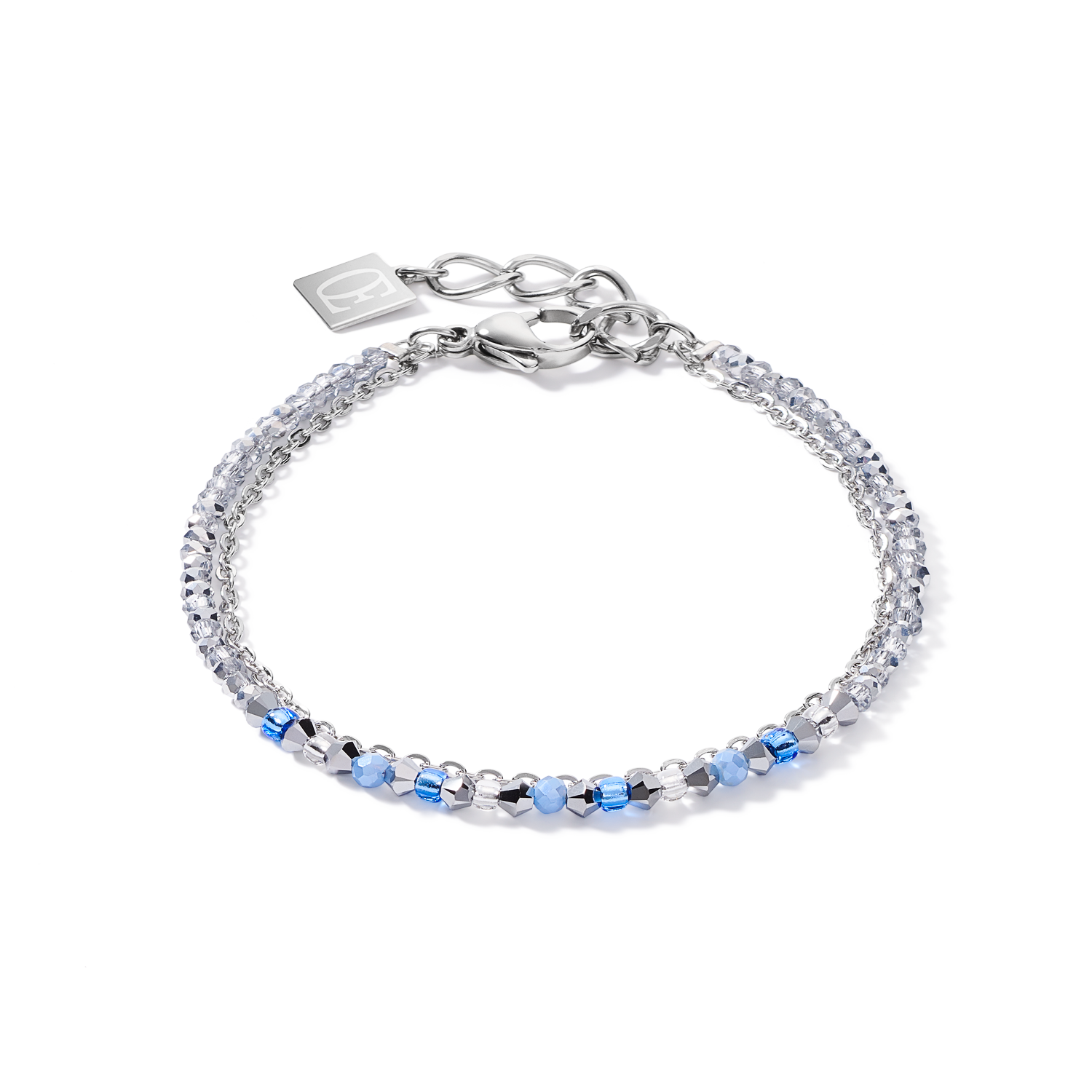 Armband fine waterfall silber-hellblau