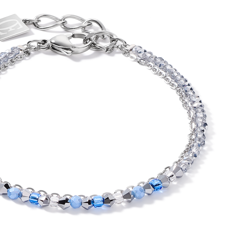 Armband fine waterfall silber-hellblau