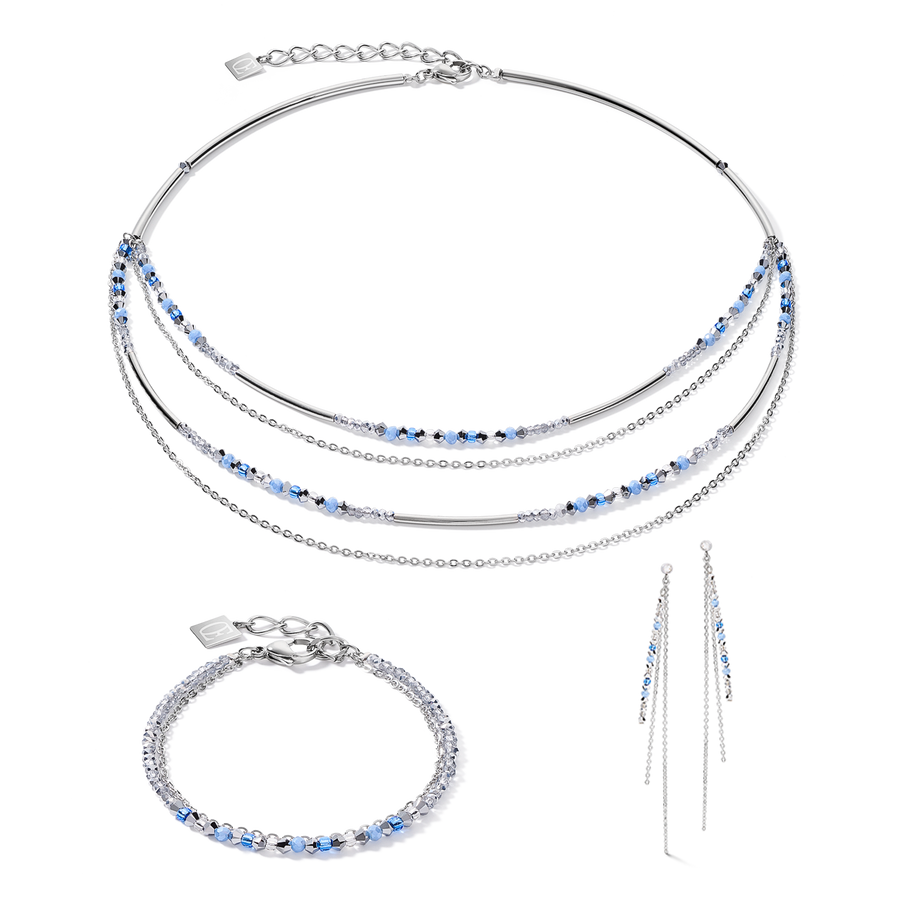Armband fine waterfall silber-hellblau