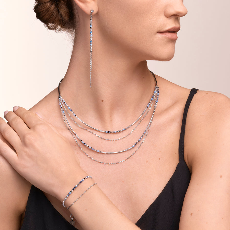 Armband fine waterfall silber-hellblau