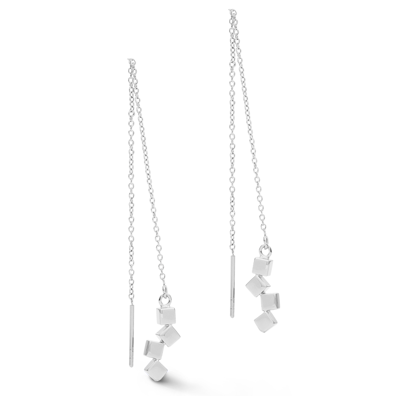 Ohrringe Dancing GeoCUBE® small Edelstahl silber