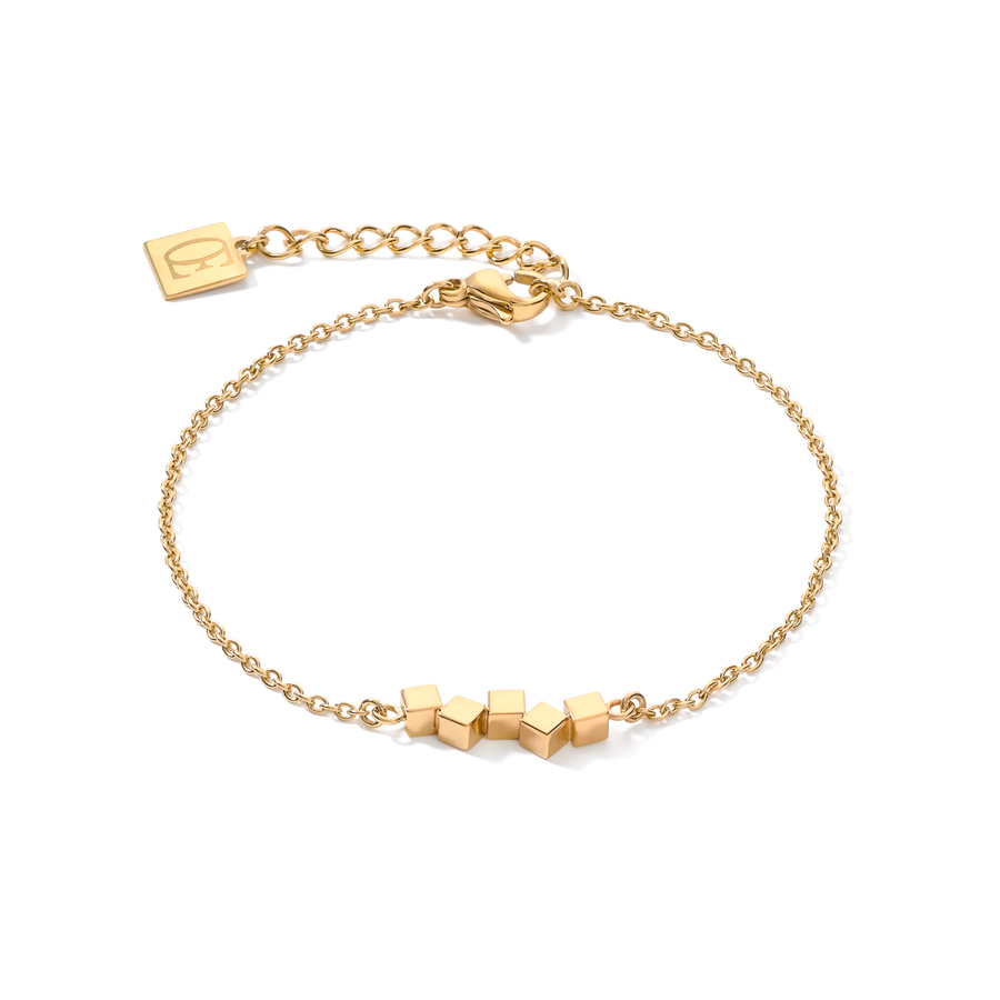 Armband Dancing GeoCUBE® small Edelstahl gold