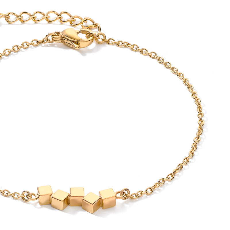 Armband Dancing GeoCUBE® small Edelstahl gold