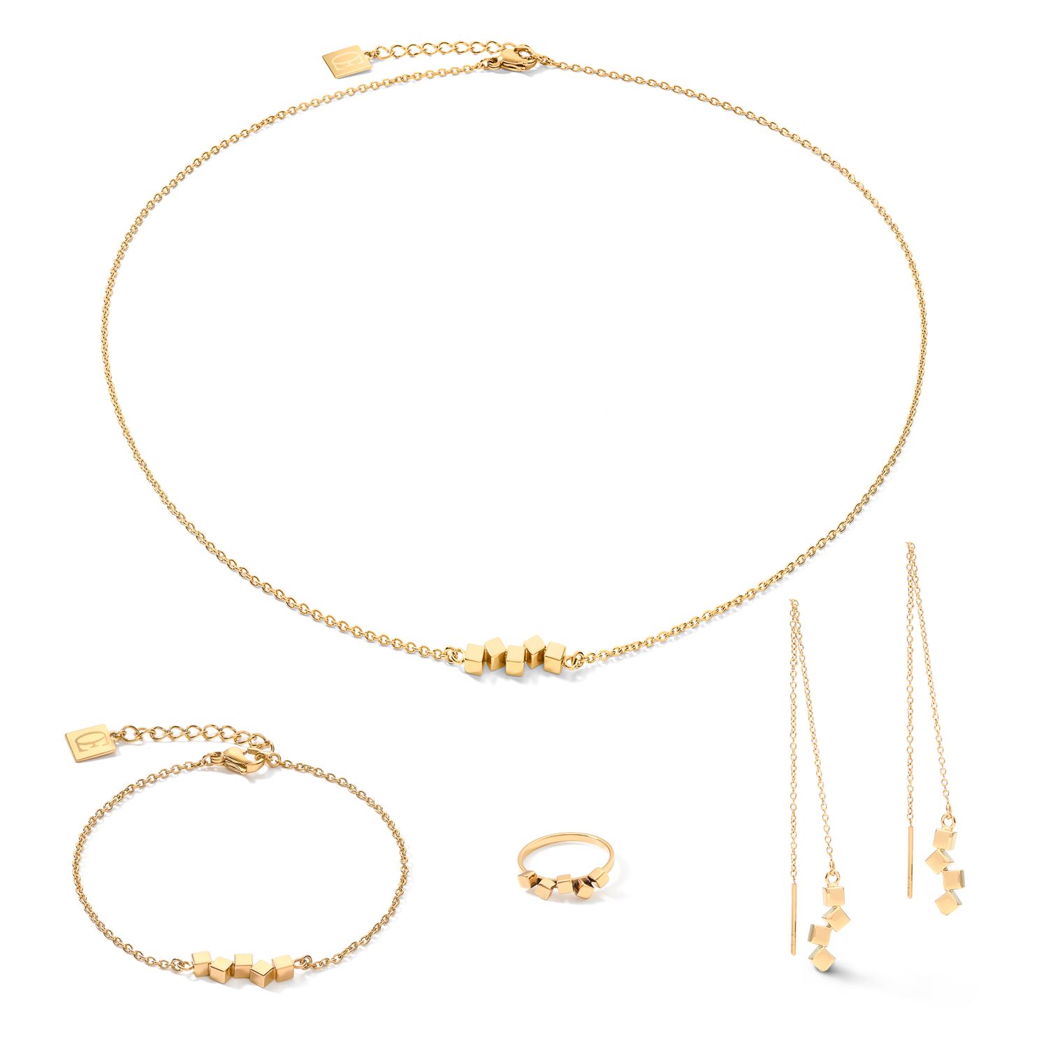 Armband Dancing GeoCUBE® small Edelstahl gold