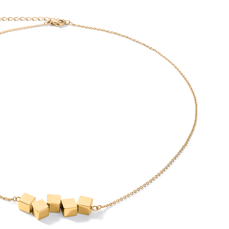 Halskette Dancing GeoCUBE® Edelstahl gold