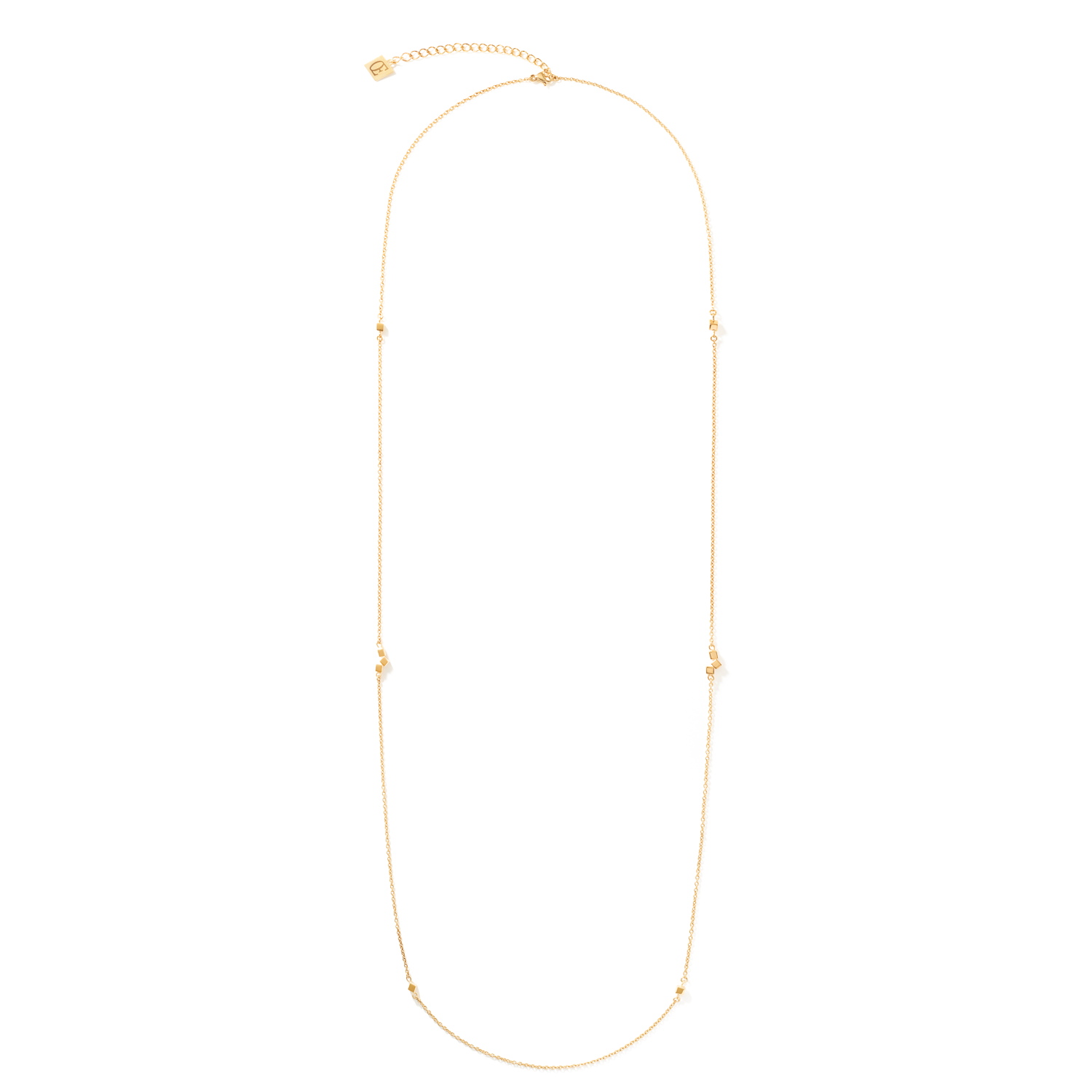 Halskette Dancing GeoCUBE® small chain long Edelstahl gold