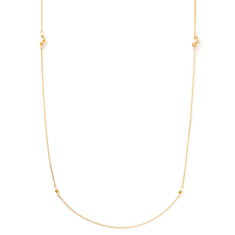 Halskette Dancing GeoCUBE® small chain long Edelstahl gold