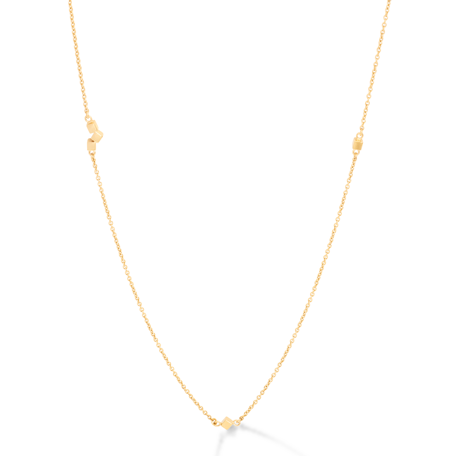 Halskette Dancing GeoCUBE® small chain long Edelstahl gold