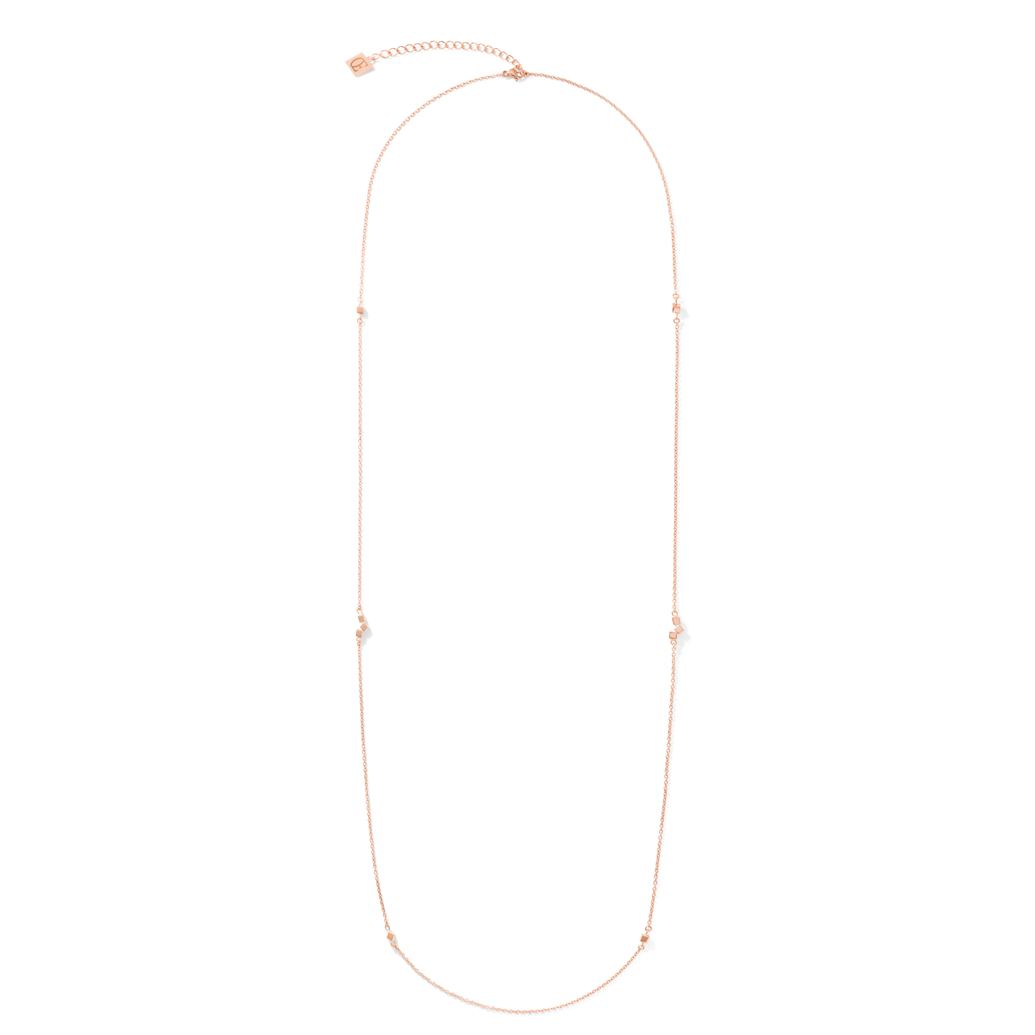 Halskette Dancing GeoCUBE® small chain long Edelstahl roségold