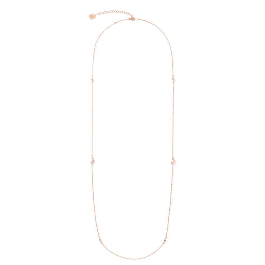 Halskette Dancing GeoCUBE® small chain long Edelstahl roségold