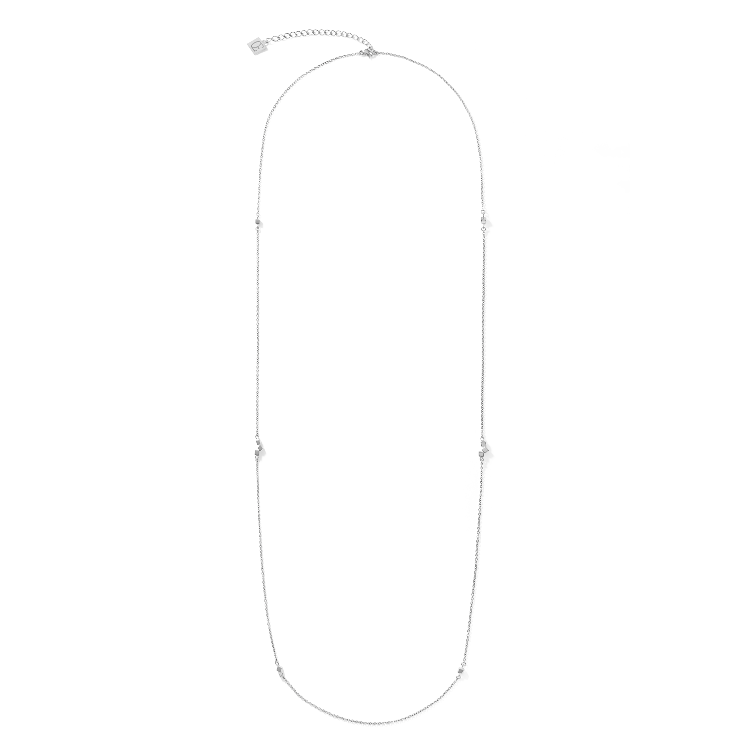 Halskette Dancing GeoCUBE® small chain long Edelstahl silber