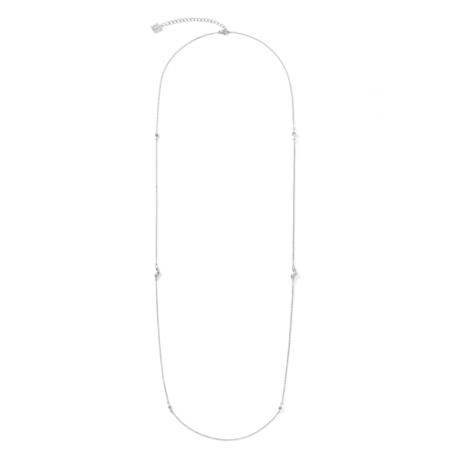 Halskette Dancing GeoCUBE® small chain long Edelstahl silber
