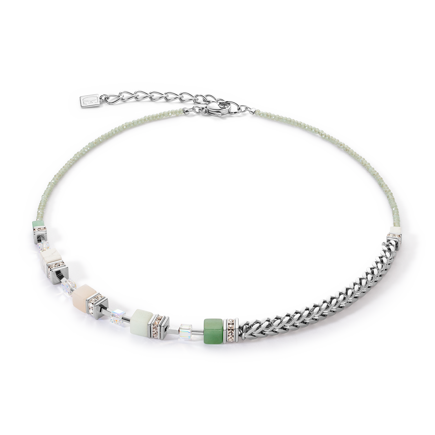 GeoCUBE® Precious Fusion Chunky Chain Halskette hellgrün