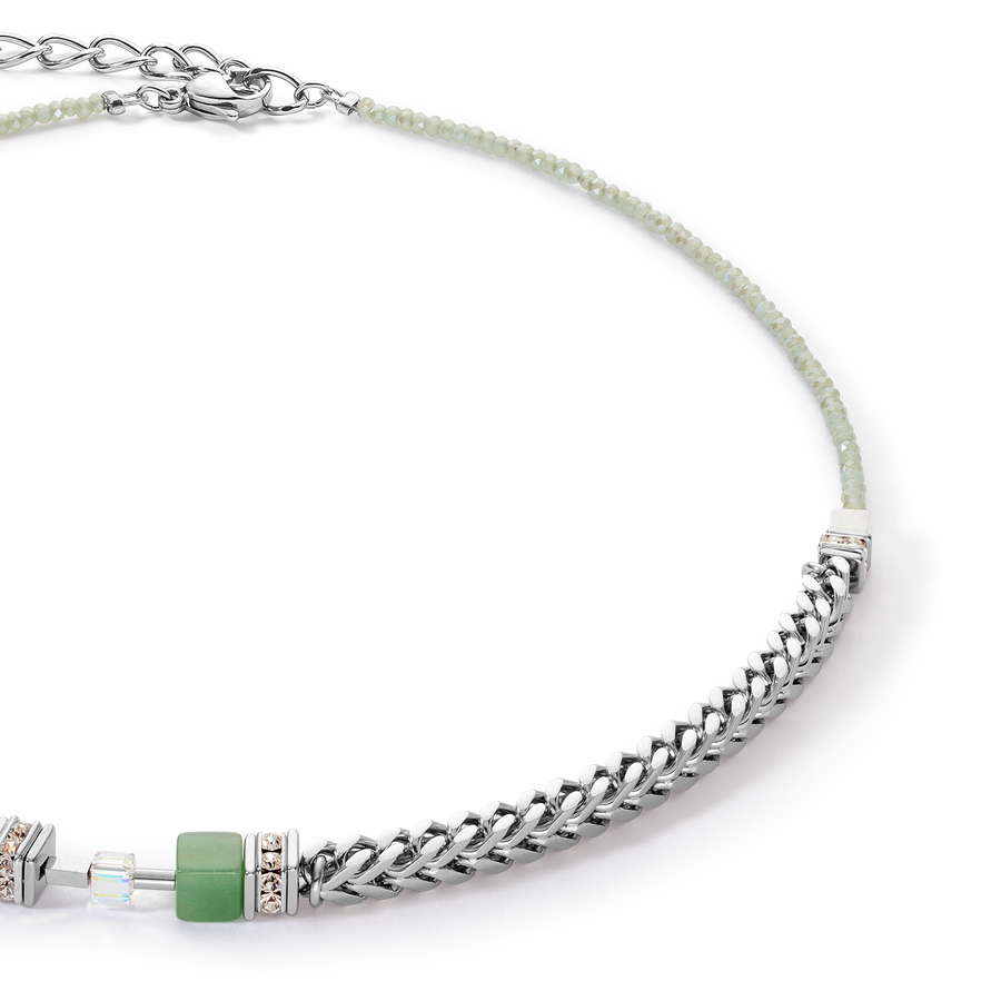 GeoCUBE® Precious Fusion Chunky Chain Halskette hellgrün