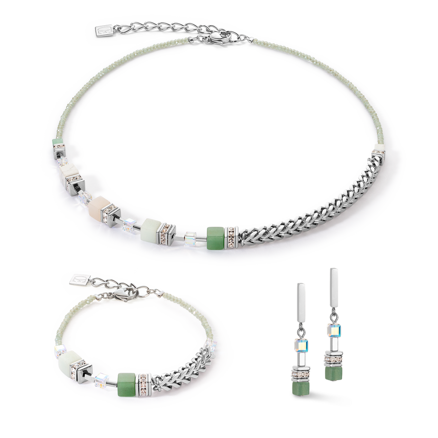 GeoCUBE® Precious Fusion Chunky Chain Halskette hellgrün