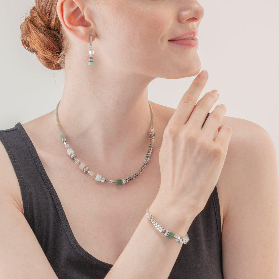 GeoCUBE® Precious Fusion Chunky Chain Halskette hellgrün