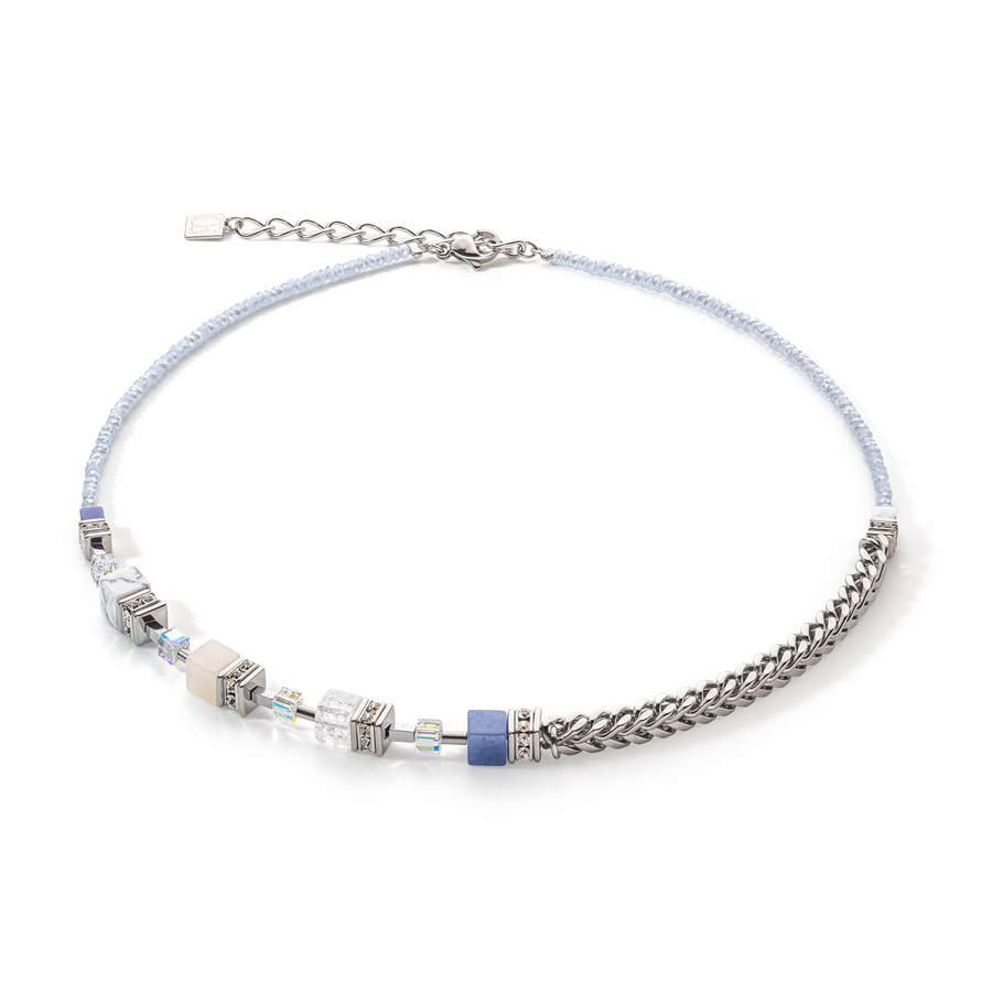 GeoCUBE® Precious Fusion Chunky Chain Halskette hellblau