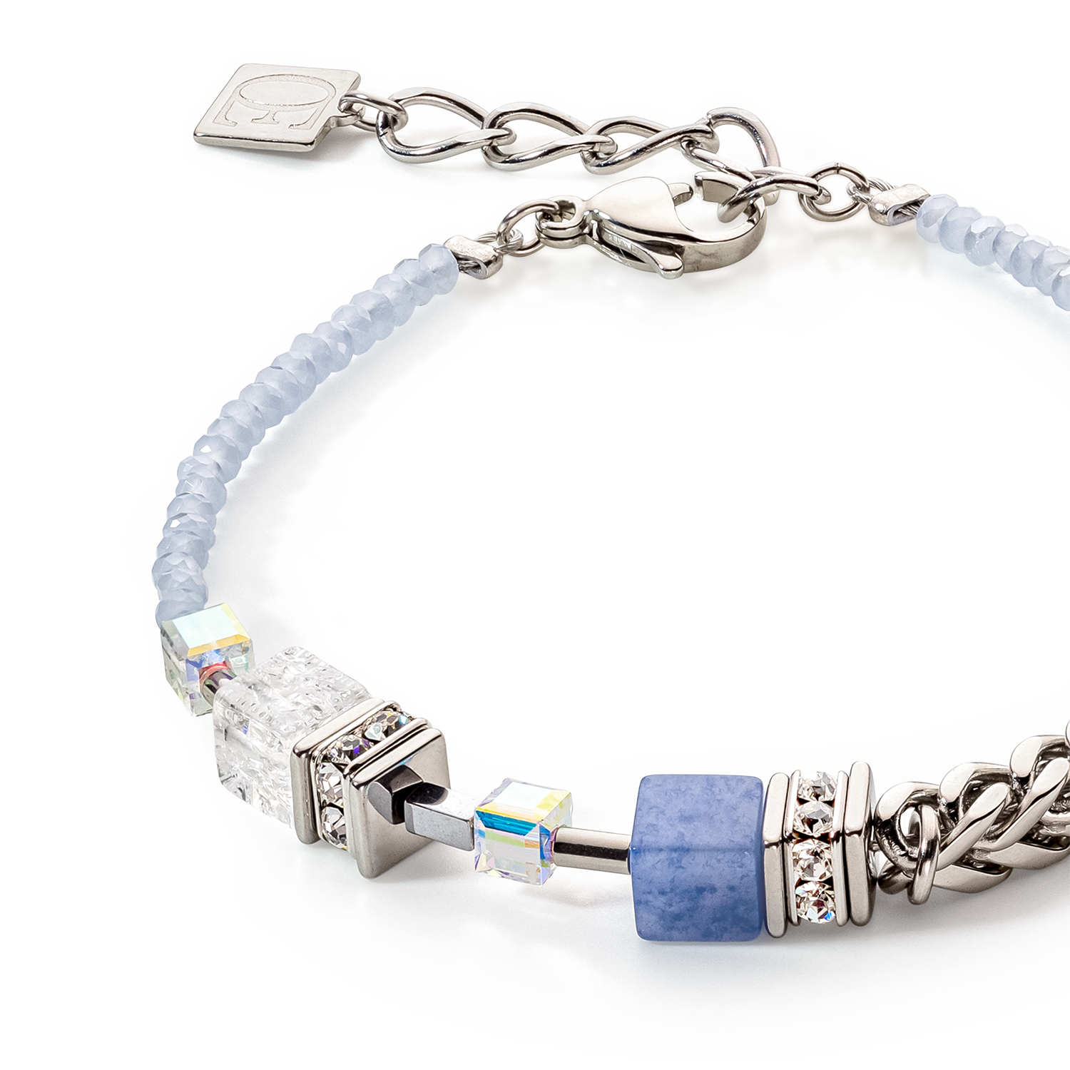 GeoCUBE® Precious Fusion Chunky Chain Armband hellblau