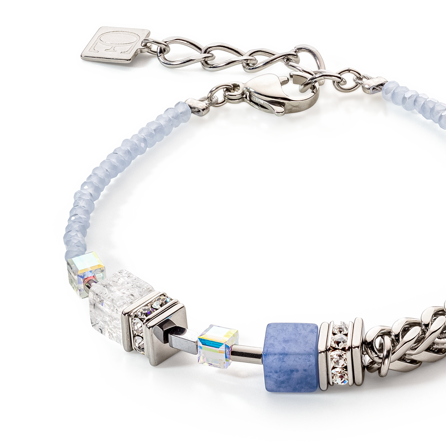 GeoCUBE® Precious Fusion Chunky Chain Armband hellblau