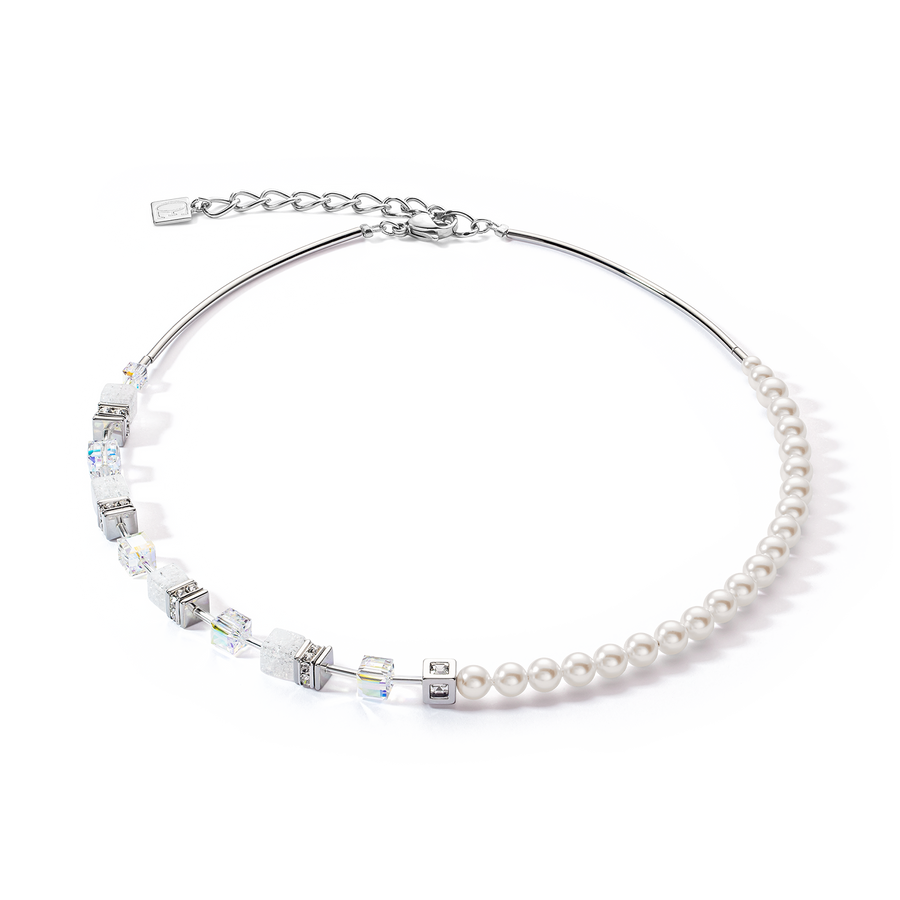GeoCUBE® Precious Fusion Pearls Halskette weiß