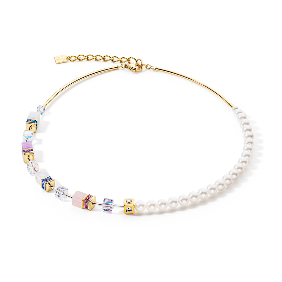 GeoCUBE® Precious Fusion Pearls Halskette multicolor pastell