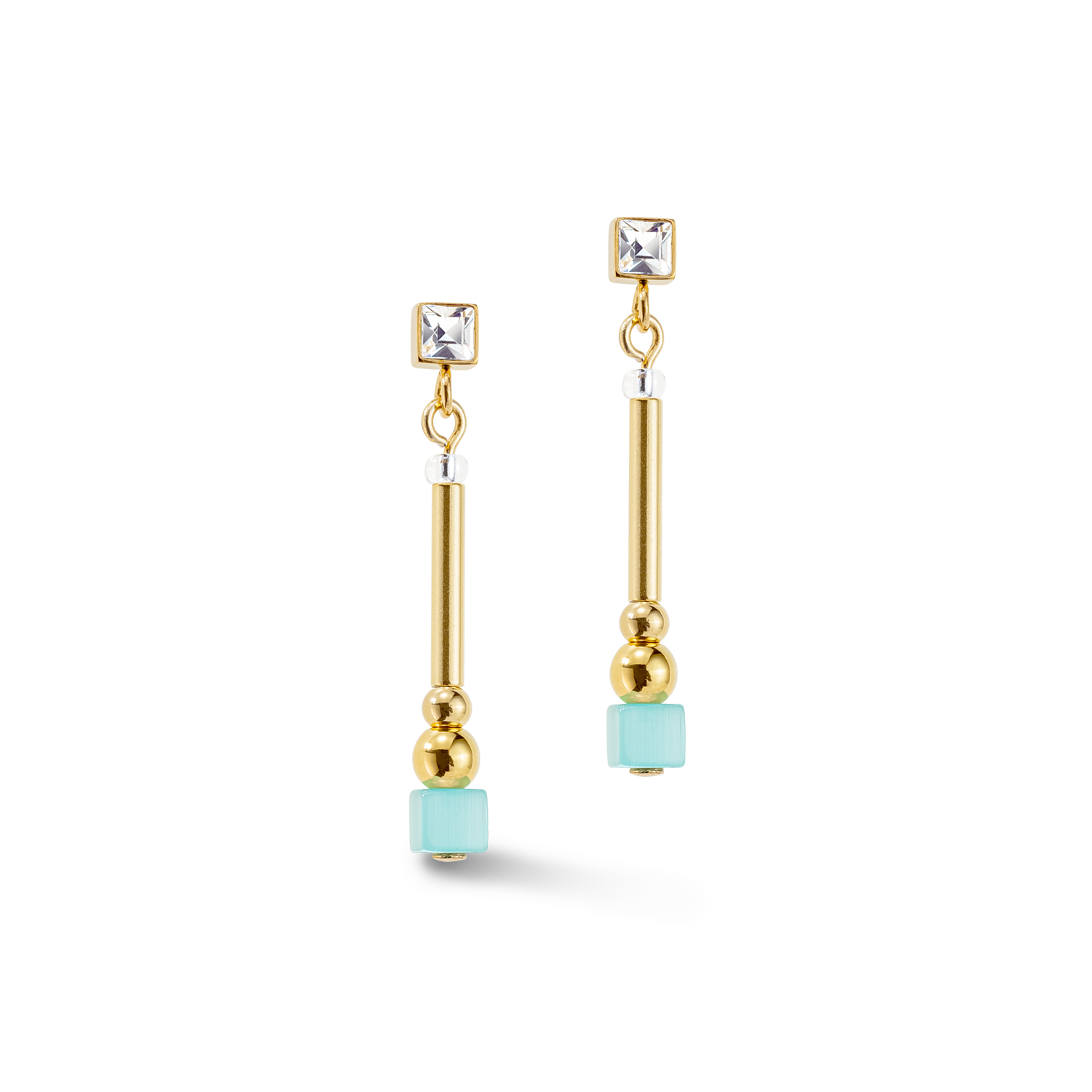 Brilliant Square Layer Ohrringe gold multicolor spring