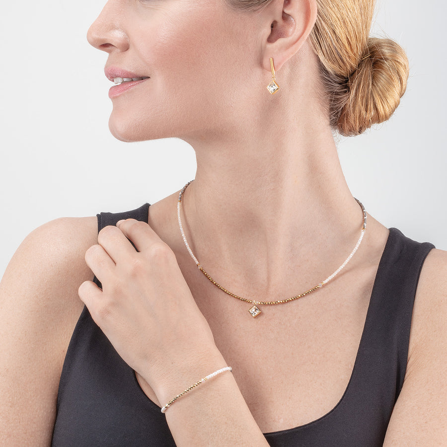 Brilliant Square Armband gold-kristall