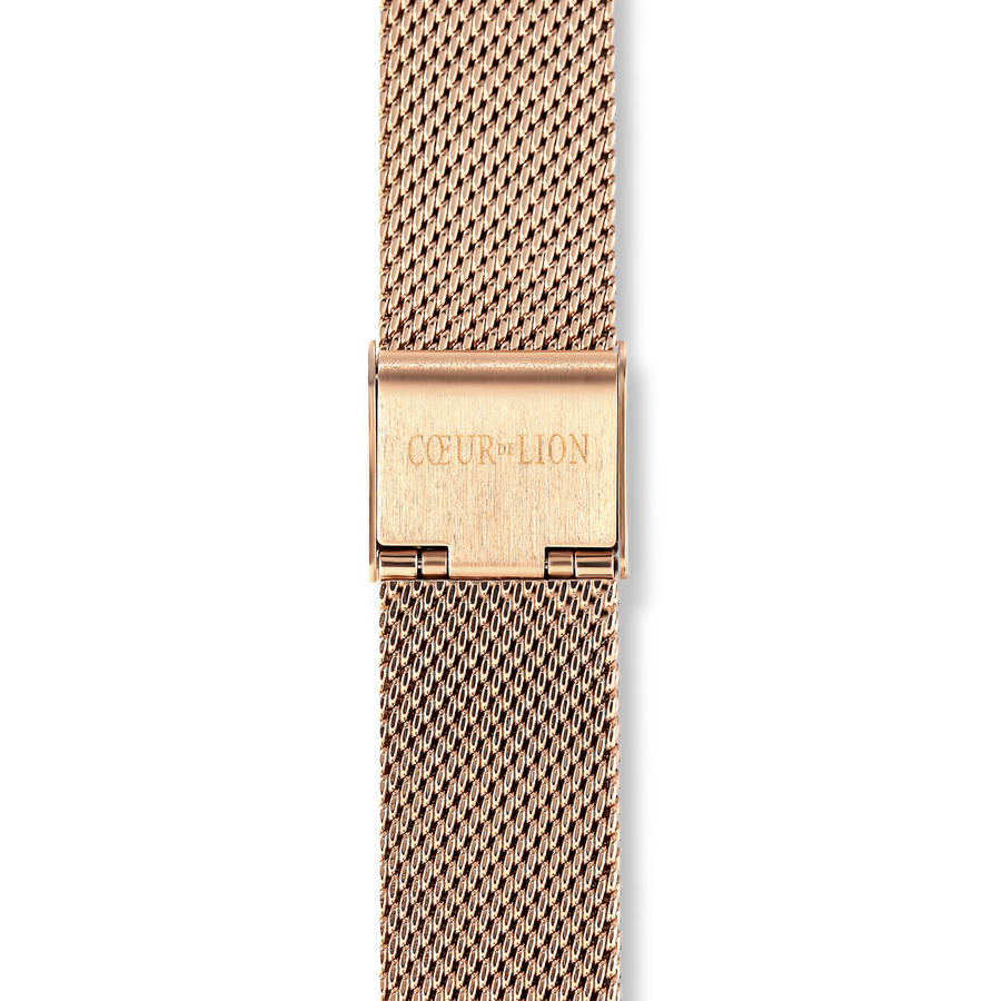 Uhr Rund Mocca Matt Milanaise Edelstahl Rosegold