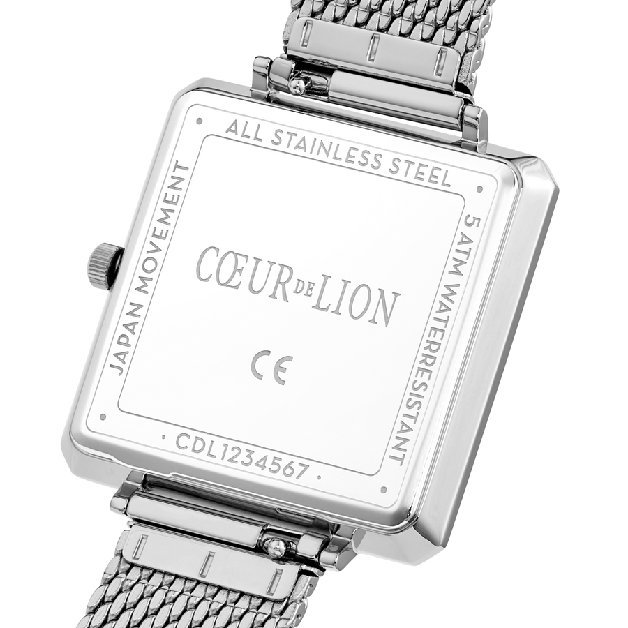 Uhr Iconic Square Graphite Sunray Milanaise Edelstahl