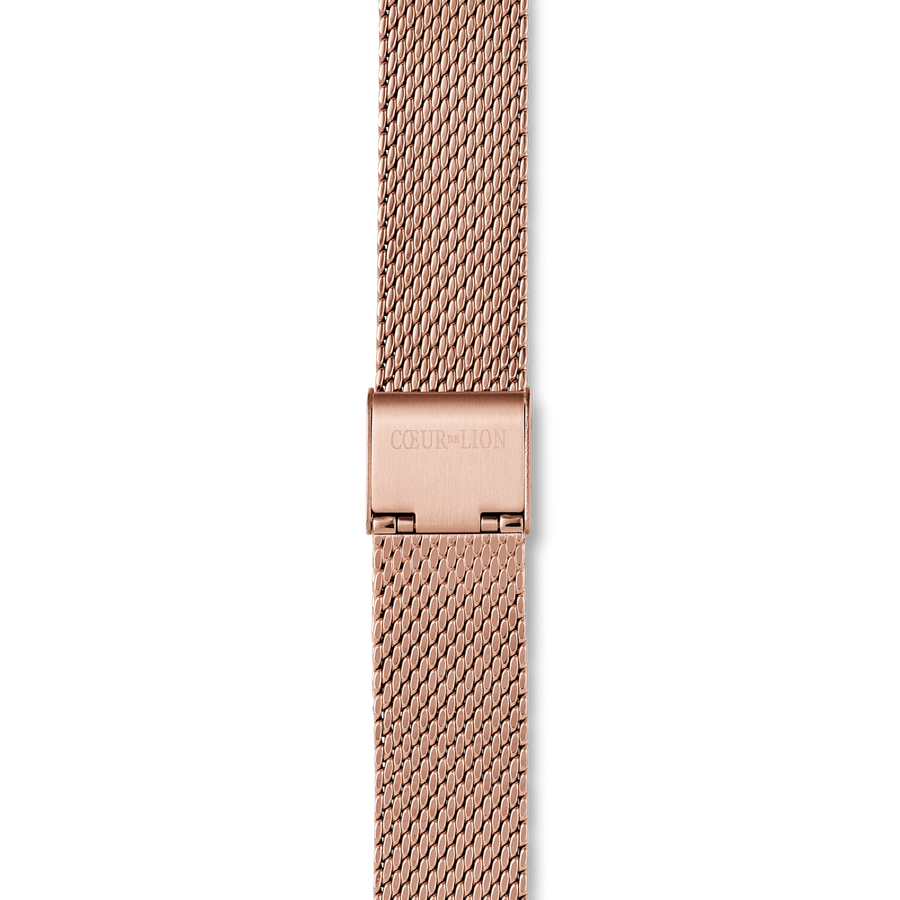 Uhr Iconic Square Mocca Sunray Milanaise Edelstahl Rosegold