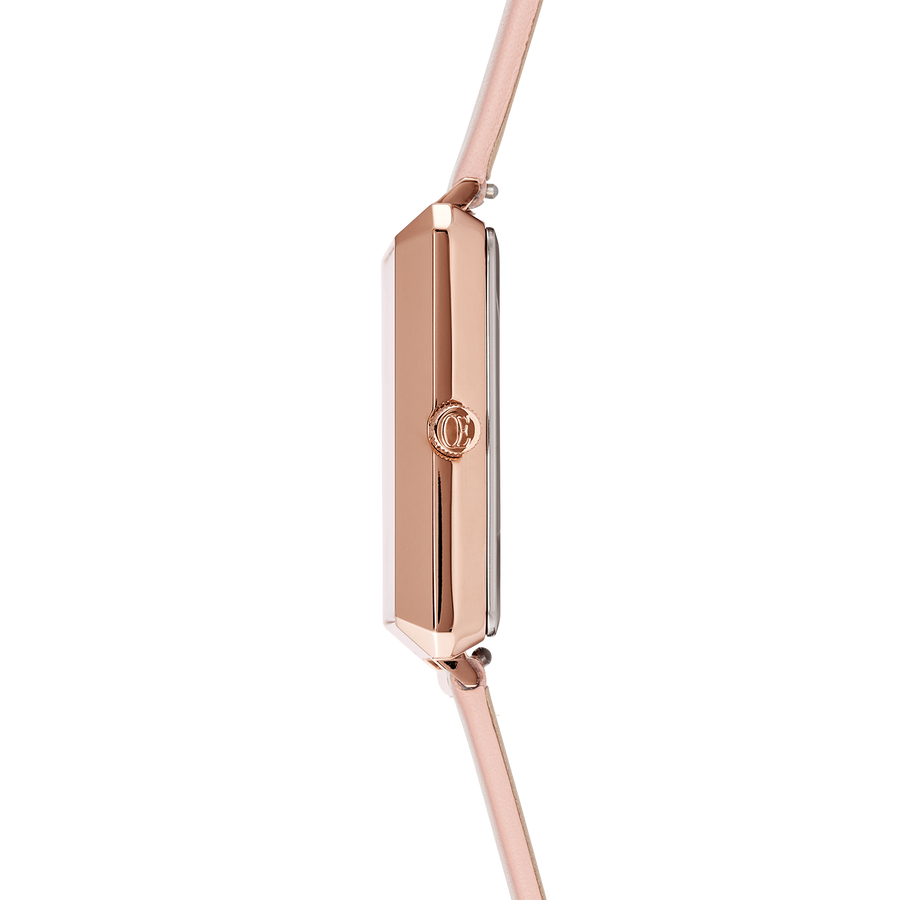 Uhr Iconic Square Perlmutt Roségold Armband Leder Romantic Rosé