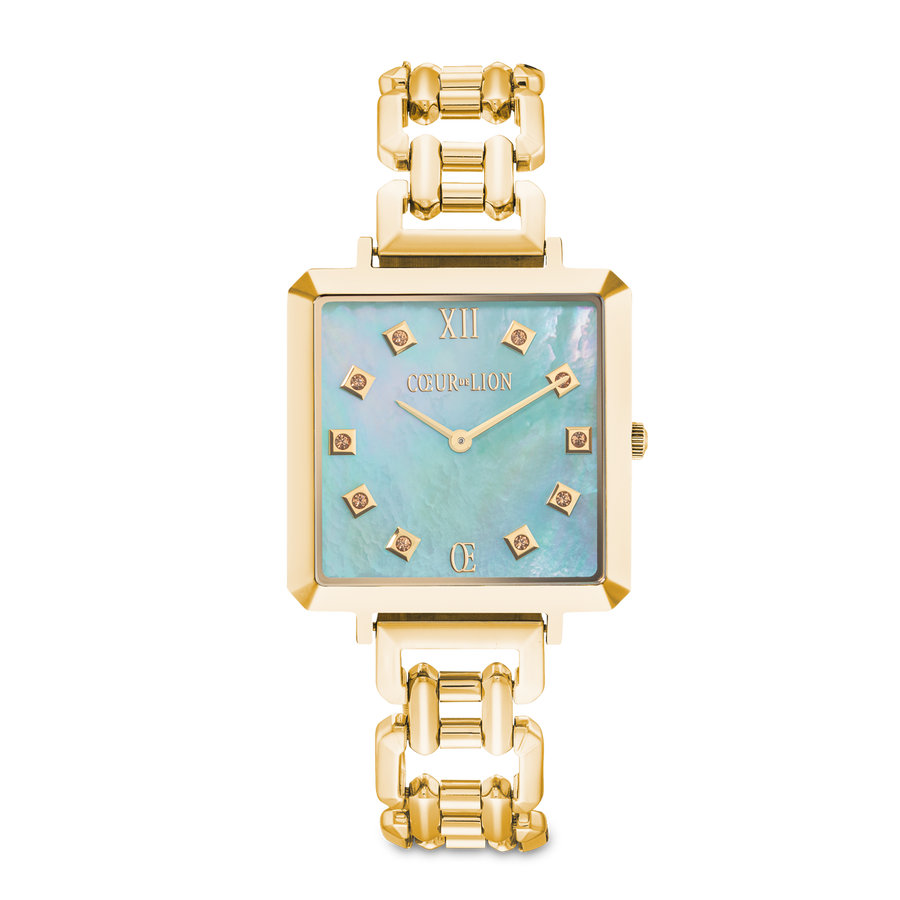 Uhr Iconic Cube Ocean Vibes Statement Gold