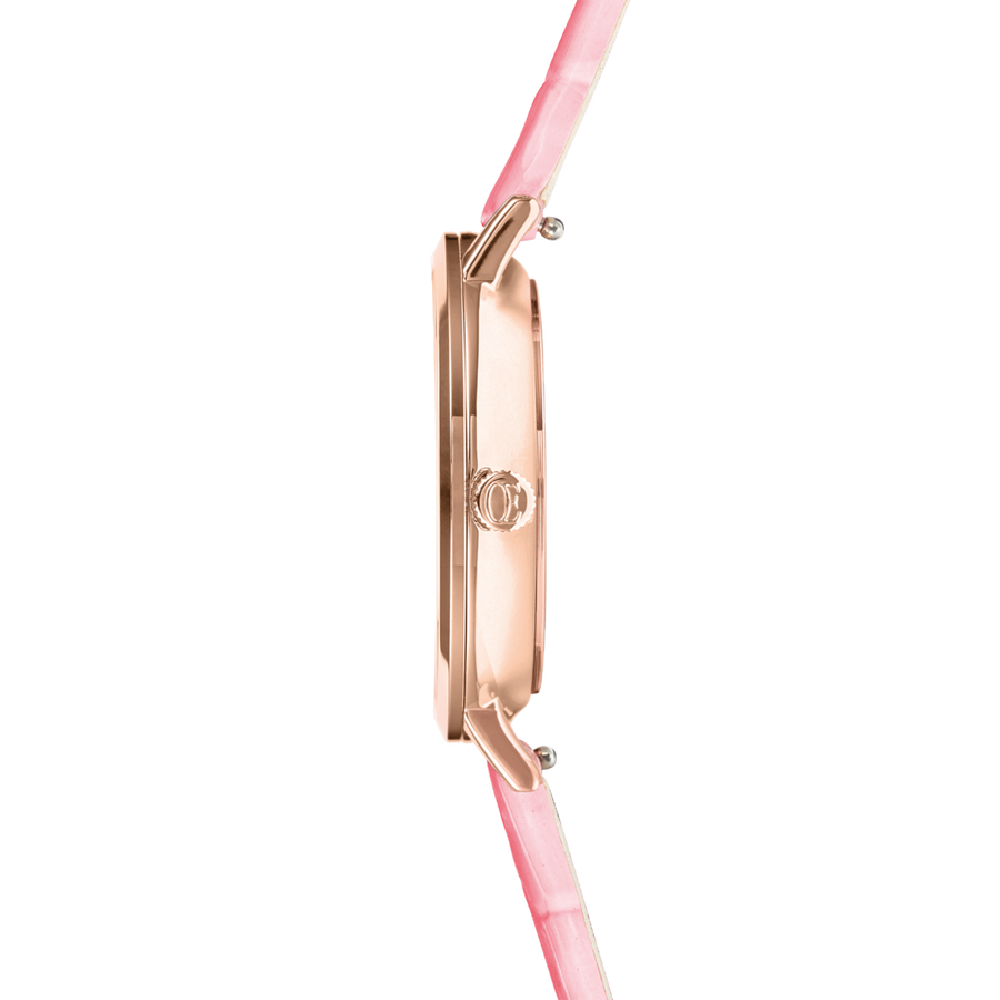 Uhr Rund Pastel Lovers Roségold Armband Leder Rosa