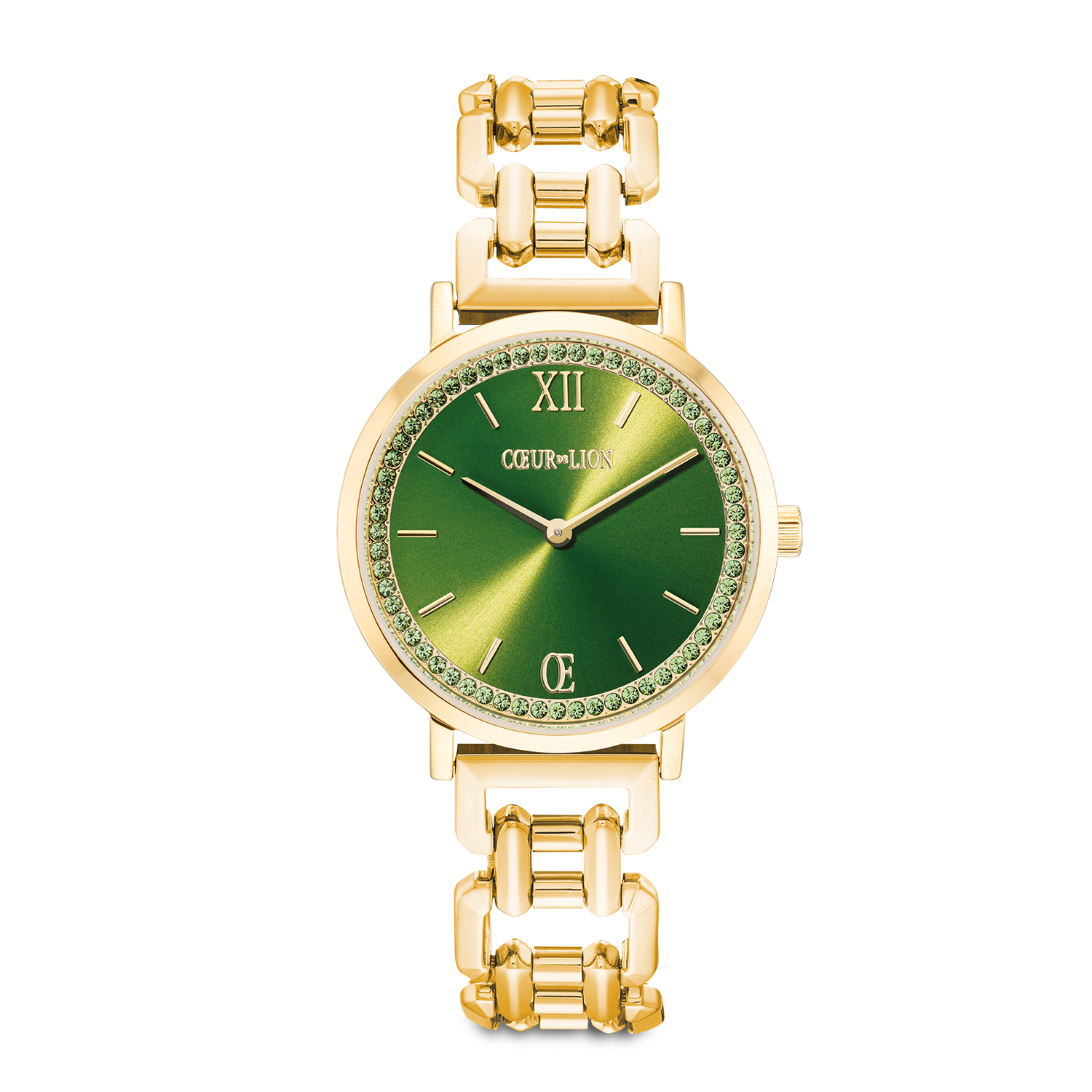 Uhr Rund Sparkling Fabulous Green Statement Gold
