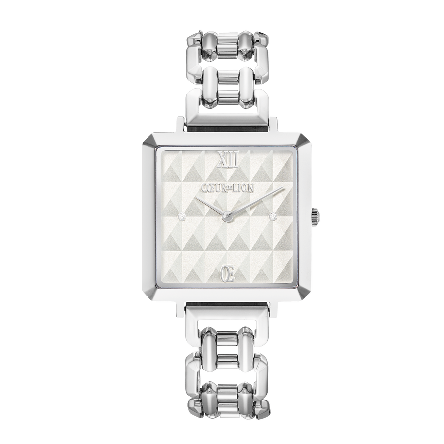 Uhr Iconic Cube Spikes Statement Silber