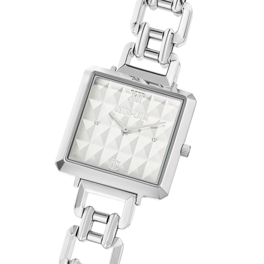 Uhr Iconic Cube Spikes Statement Silber