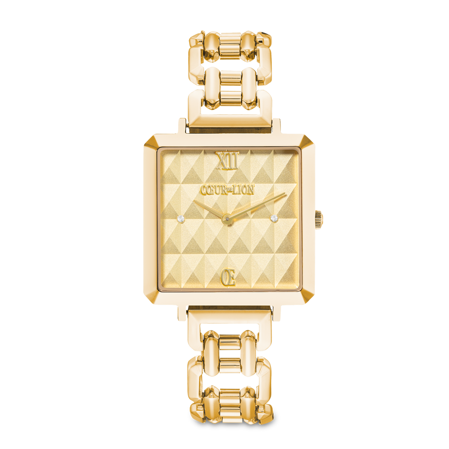 Uhr Iconic Cube Spikes Statement Gold