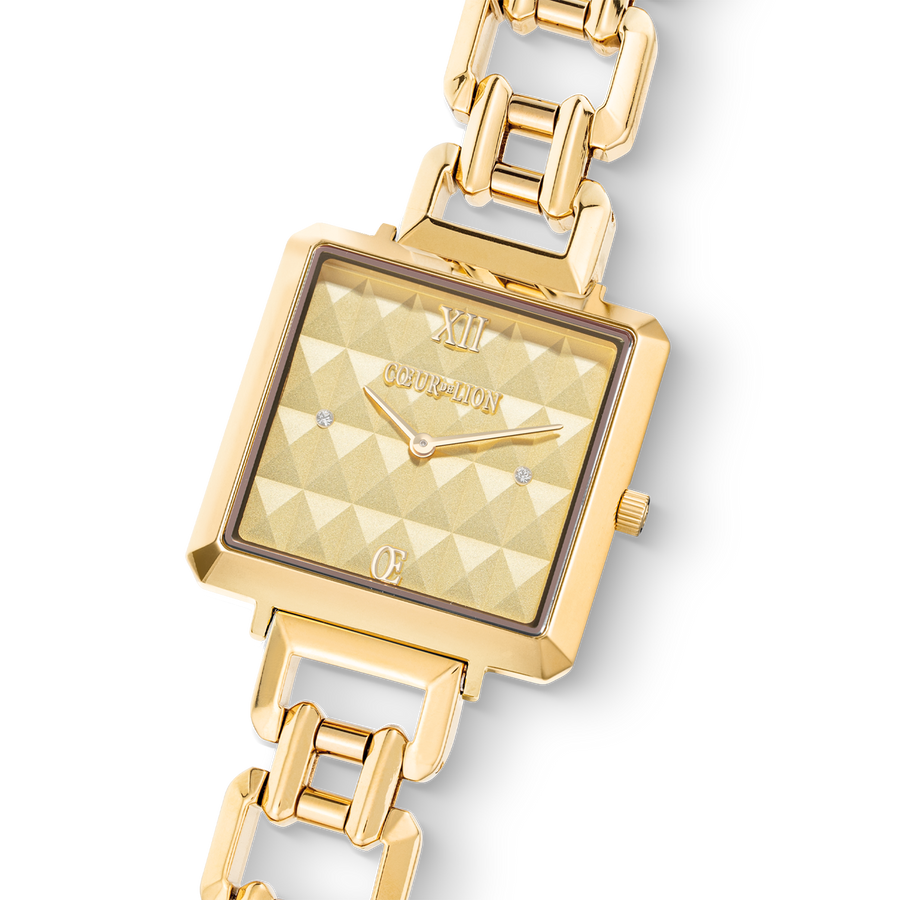 Uhr Iconic Cube Spikes Statement Gold