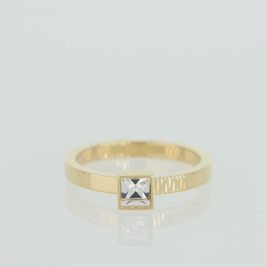 Brilliant Square small Ring gold kristall