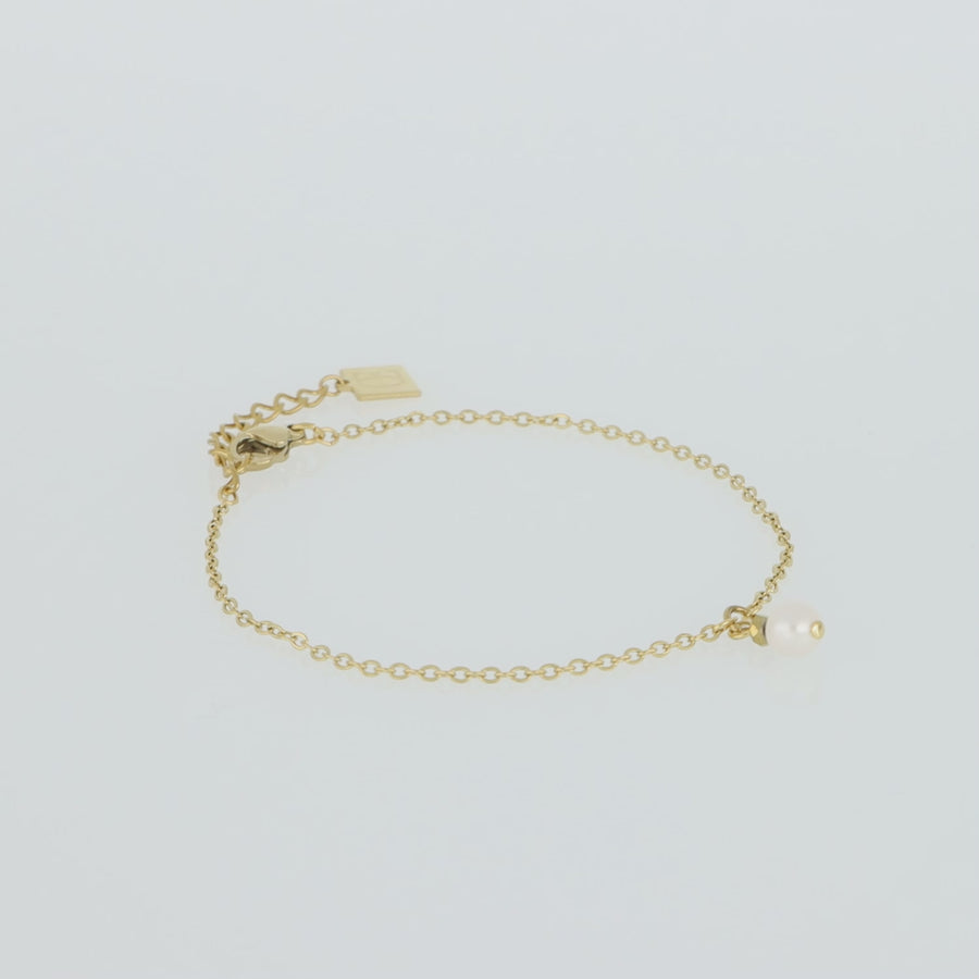 Armband Solitaire Süßwasserperle gold