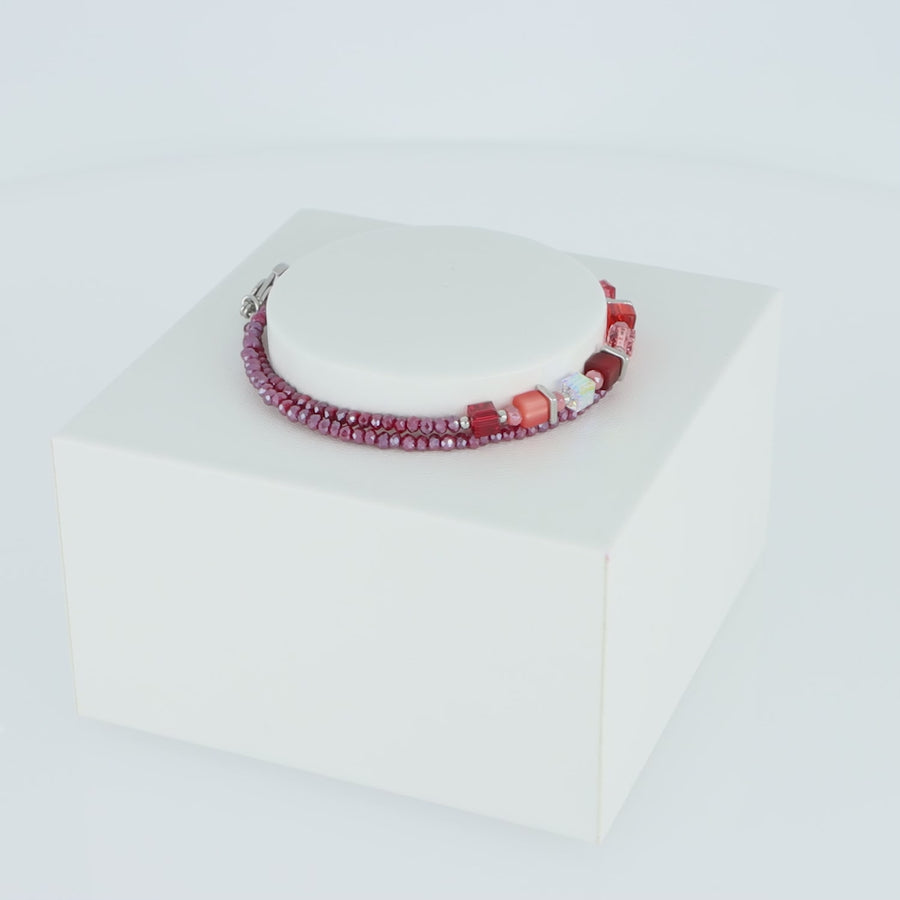 Joyful Colours Wrap Armband silber rot