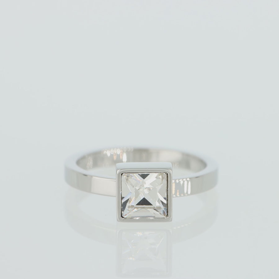 Brilliant Square big Ring silber kristall