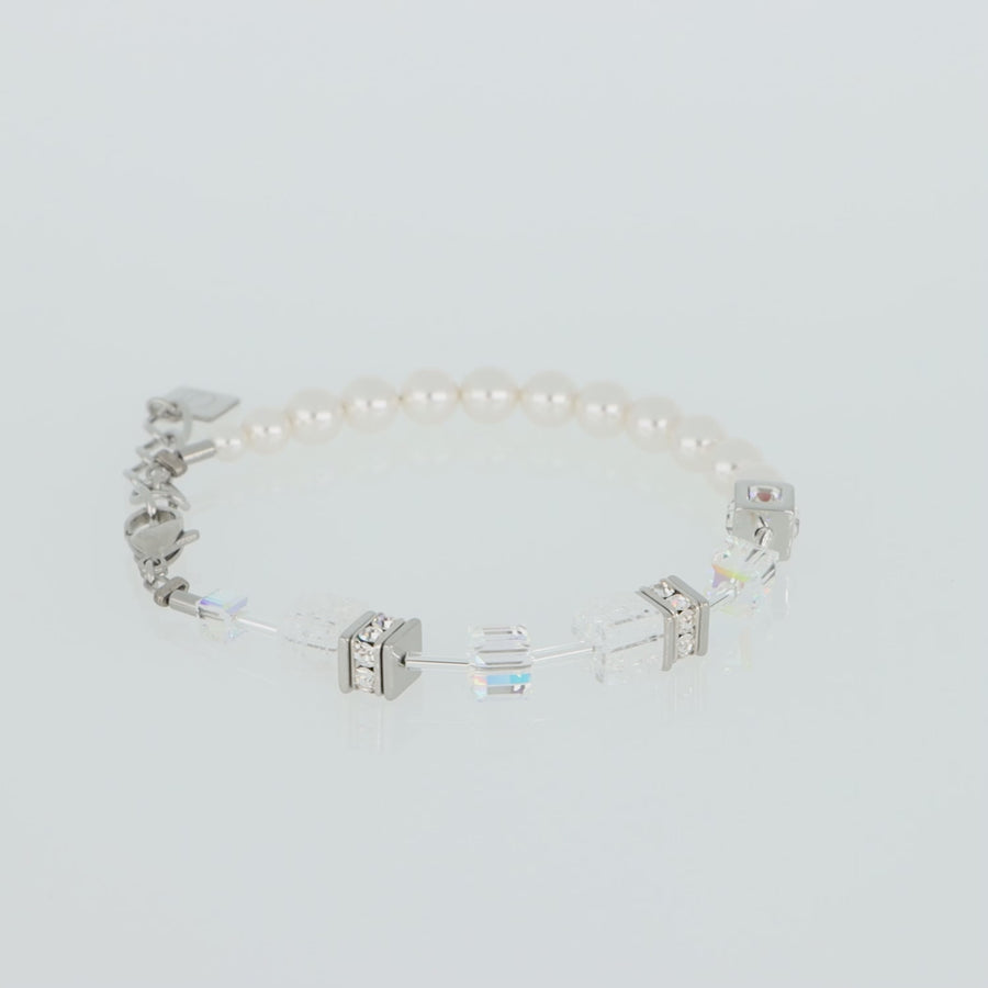 GeoCUBE® Precious Fusion Pearls Armband weiß